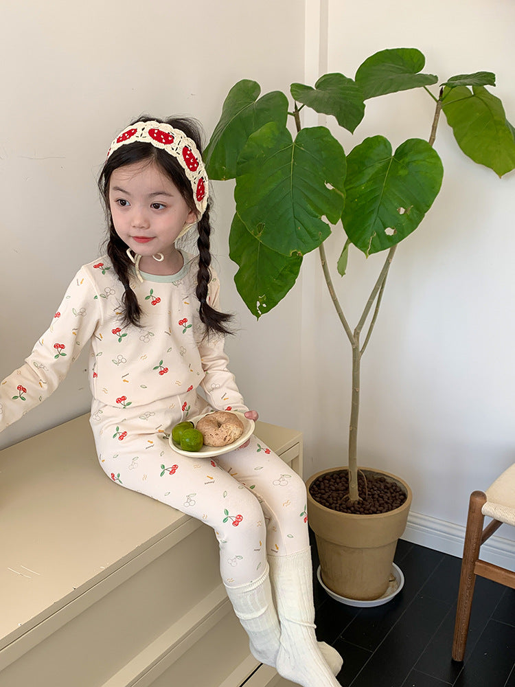 Long Sleeve Printed Pajamas 長袖 プリント パジャマ セット【mh0012243】