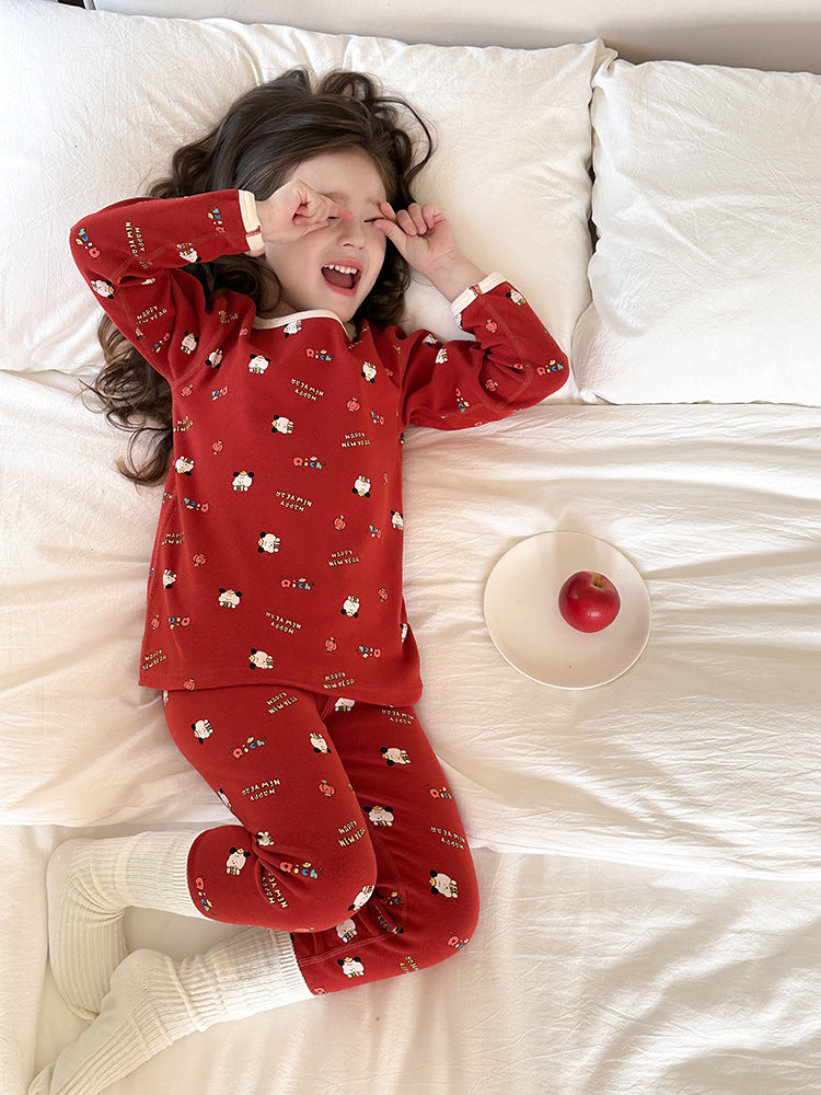 Long Sleeve Printed Pajama Set 長袖 プリント パジャマ セット【mh0012244】