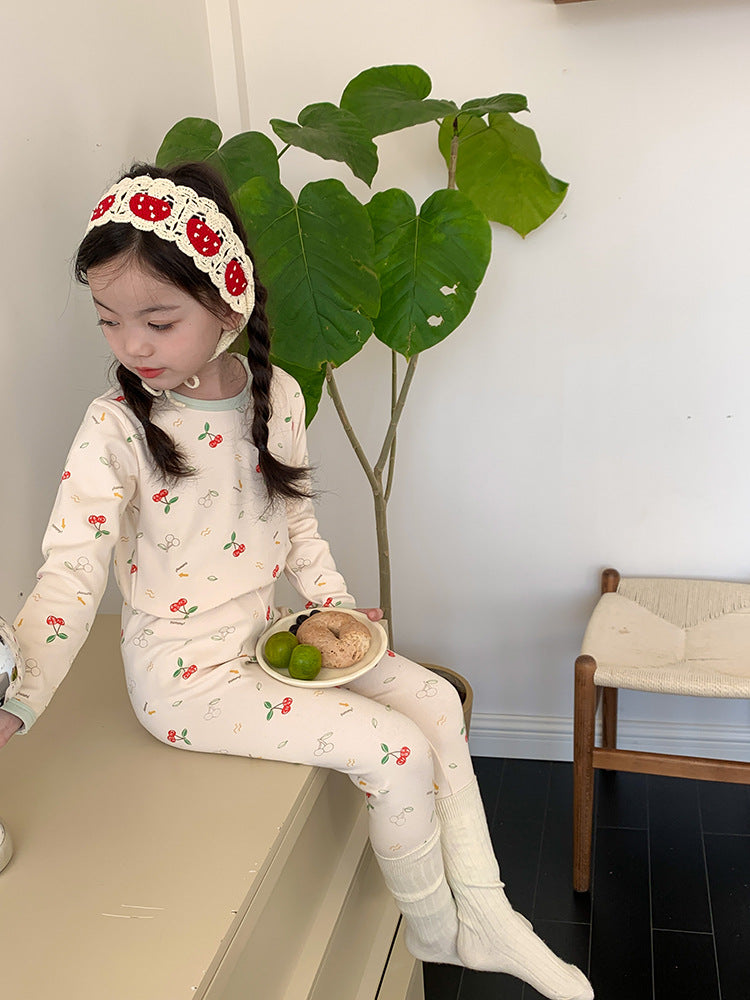 Long Sleeve Printed Pajamas 長袖 プリント パジャマ セット【mh0012243】