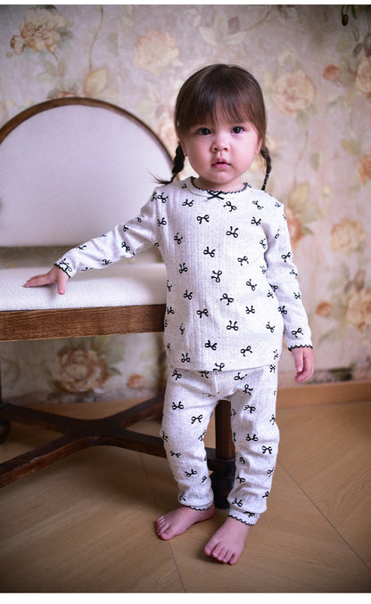 長袖パジャマセット リボン/ハートプリント【mh0011720】