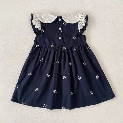 Bow Embroidery Ruffle Romper Dress ラッフル ロンパース ワンピース【mh0013161】