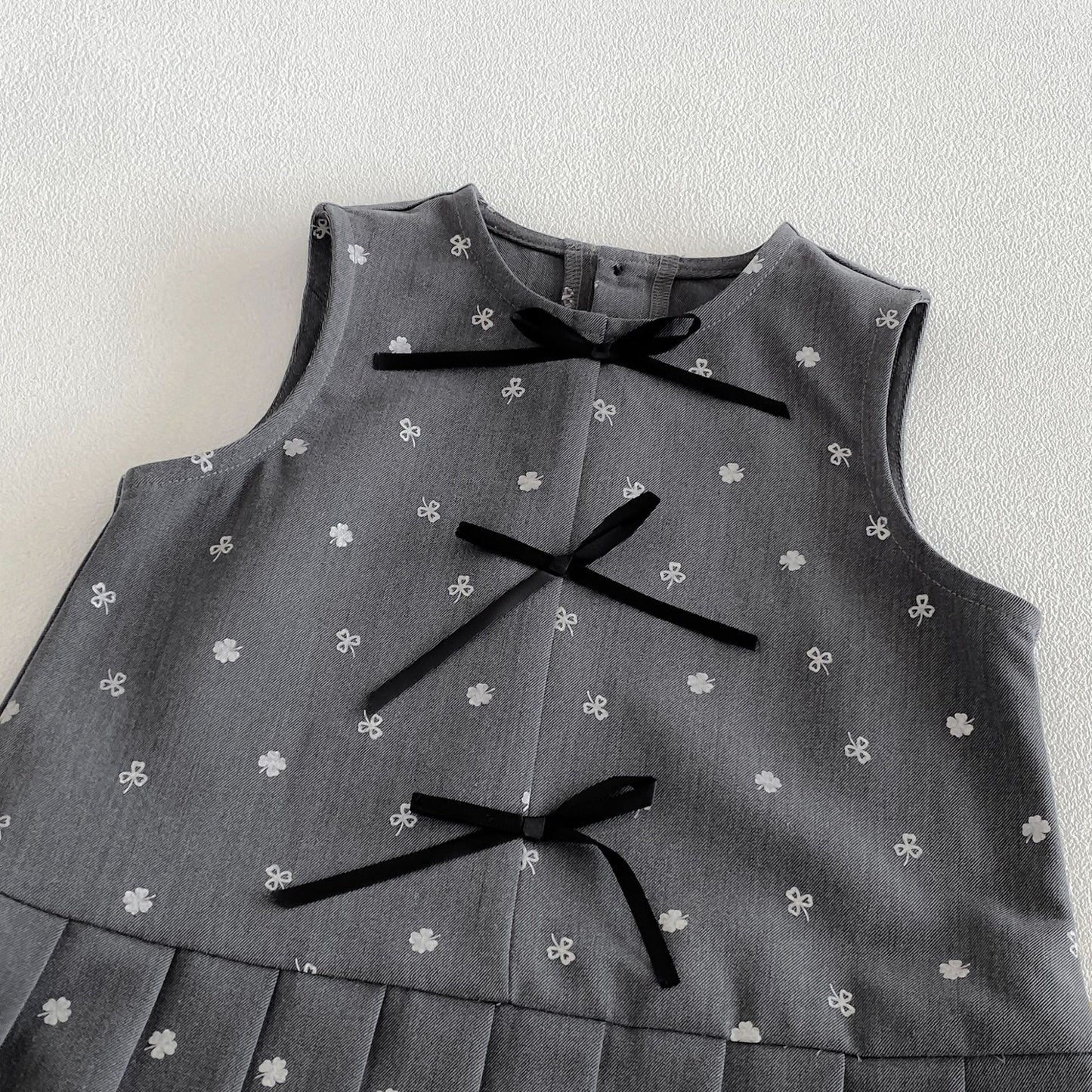 Camisa de manga larga con cuello grande y lazo, y pichi para niños [mh0014034]
