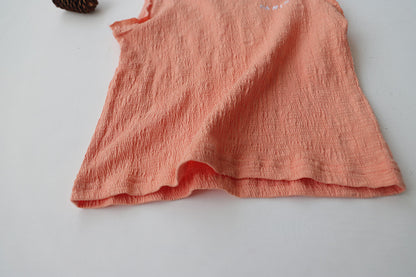 Paris Embroidered Textured Cotton Vest 刺繍 ノースリーブTシャツ【mh0012628】