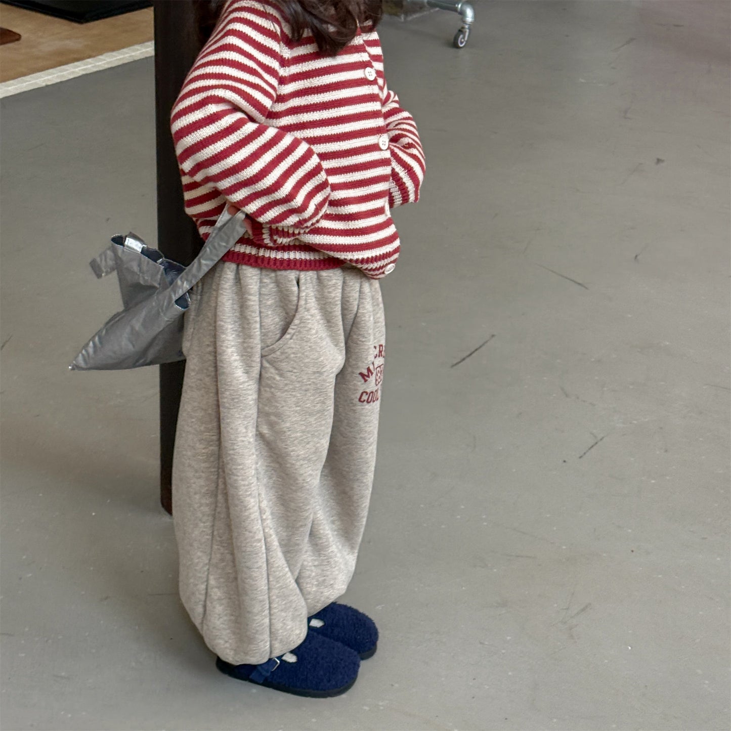 スウェットパンツ 裏ボア ロゴ刺繍 ゆったり ジョガーボトムス【mh0011607】