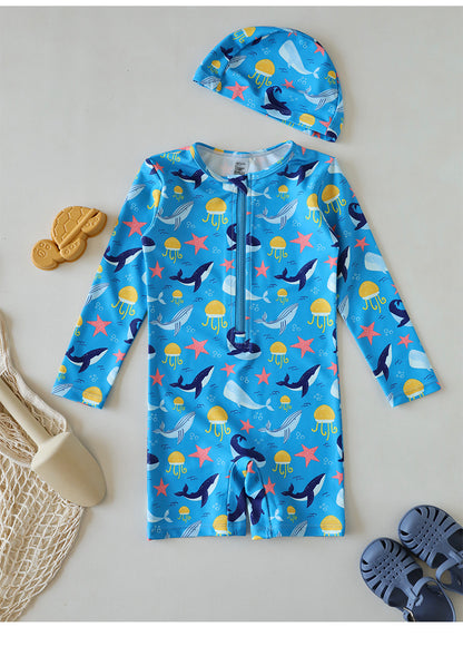 Long Sleeve UV Protection One-piece Swimsuit [mh0012580]