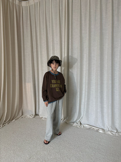 yummy&rocky | Vintage Embroidery Print Sweatshirt コットン スウェットシャツ【mh0020175】