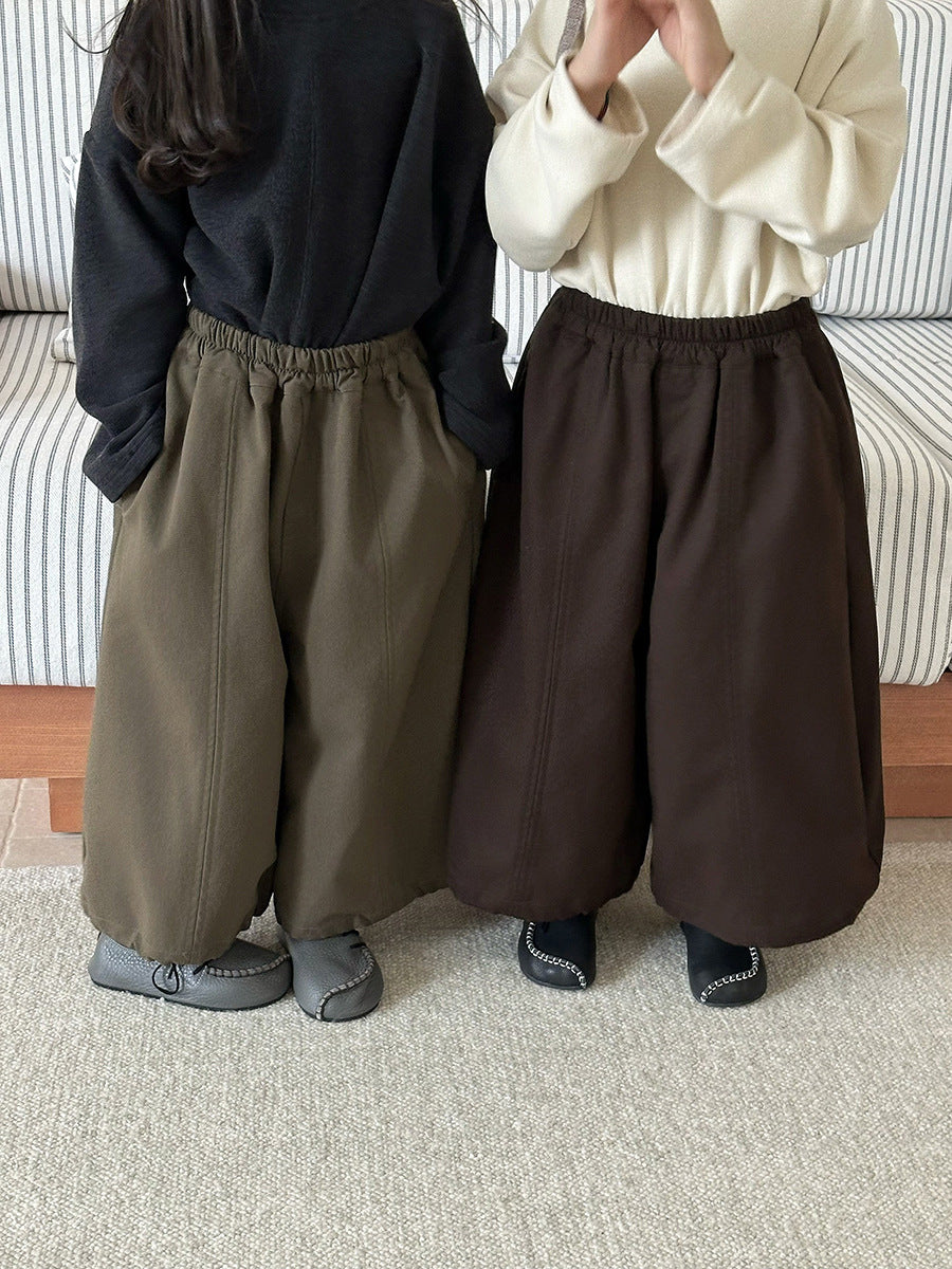 キッズ 切り替え ステッチ ルーズ ワイドパンツ【mh0014312】