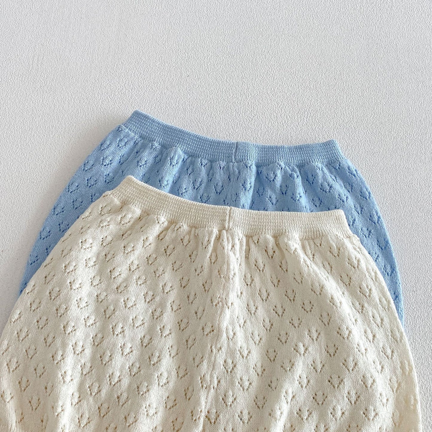 Hollow Knitted Short Sleeve Set 透かし編み ニット 半袖 セットアップ【mh0012710】