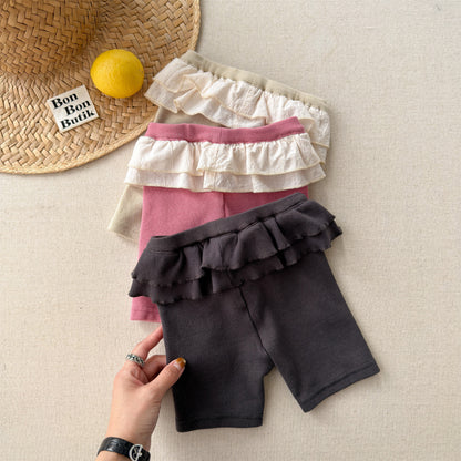 Ruffle Waist Short Leggings ラッフル ショートレギンス【mh0013231】