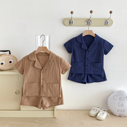 Open Collar Shirt & Shorts Set オープンカラー 半袖 セットアップ【mh0012723】