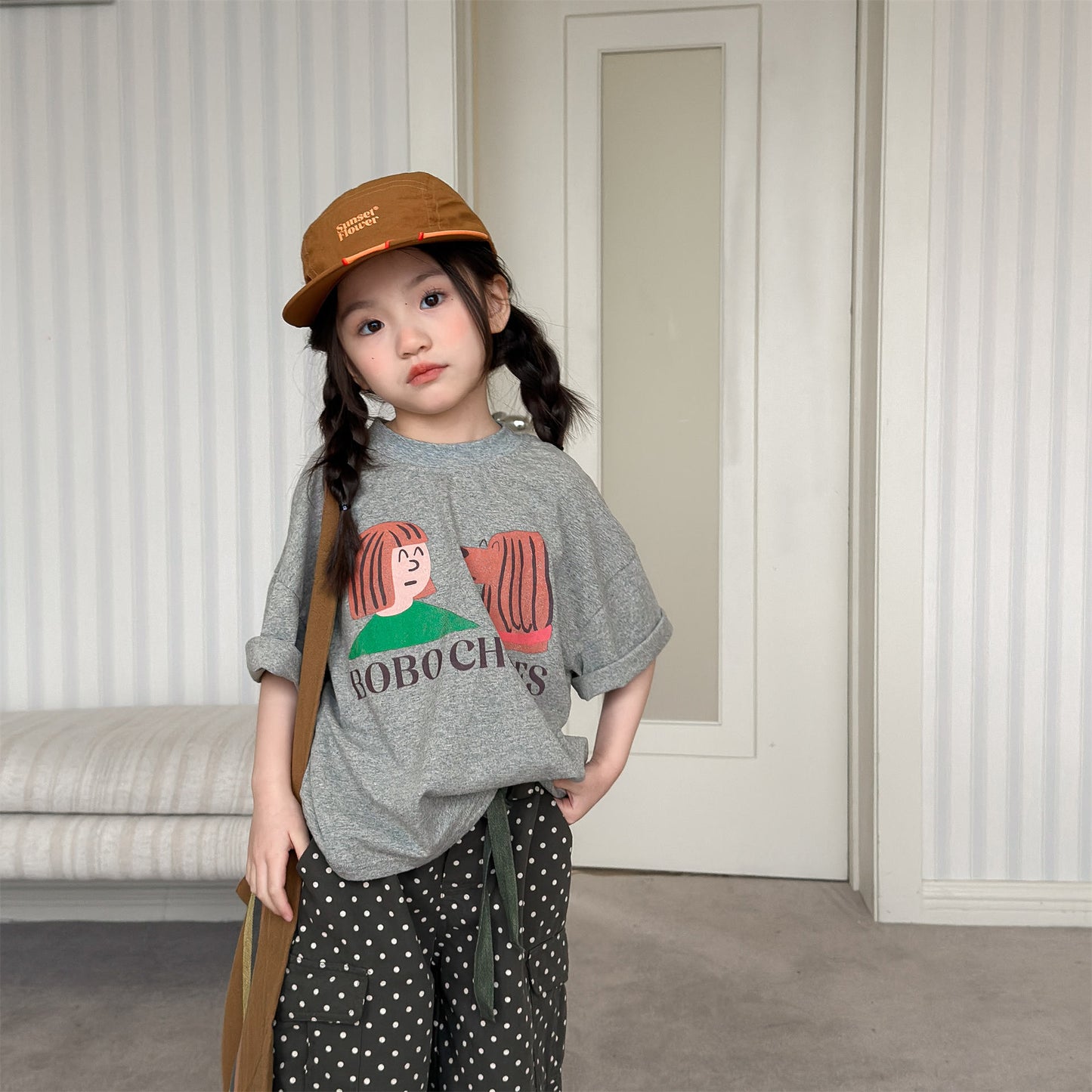 Dalmatian Graphic Cotton Jersey Top Short Sleeve T-shirt アニマル プリント Tシャツ【mh0012660】