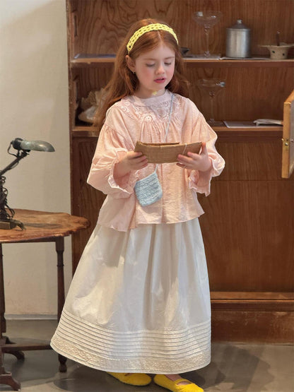 Lace Crew Neck Princess Blouse レース クルーネック ブラウス【mh0012223】