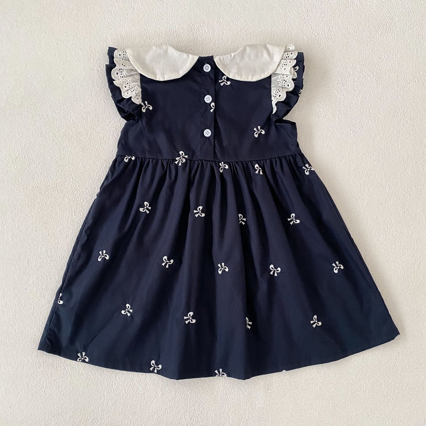 Bow Embroidery Ruffle Romper Dress ラッフル ロンパース ワンピース【mh0013161】