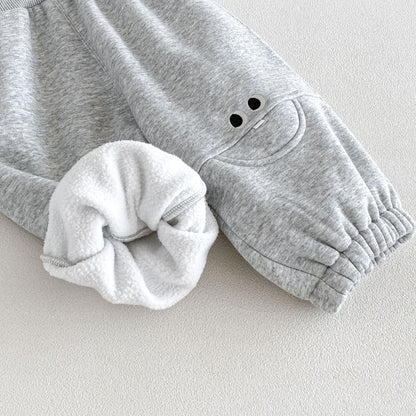 Kids' Smile Embroidered Brushed-Lining Joggers [mh0014776]
