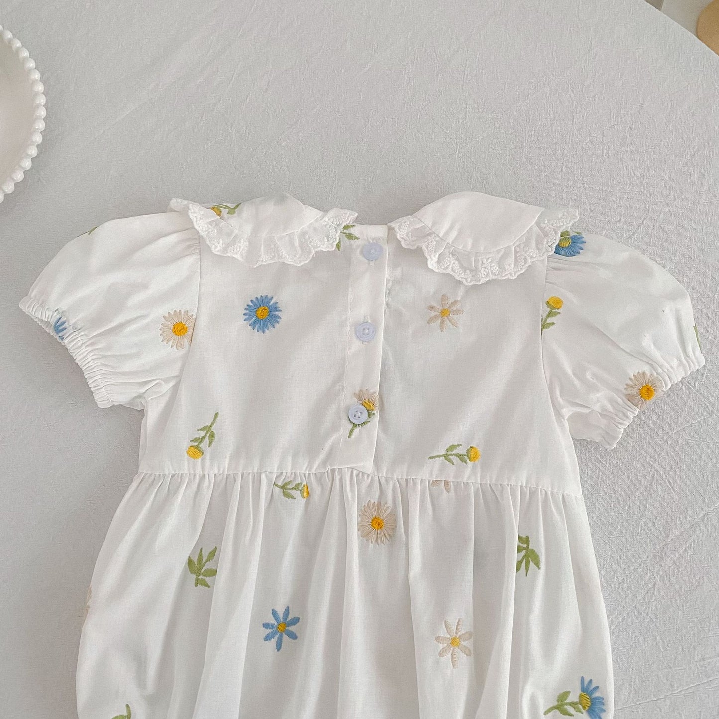 Floral Puff Sleeve Romper Dress パフスリーブ ロンパース ワンピース【mh0013167】