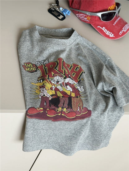 Cartoon Graphic T-Shirt キャラクター プリント 半袖Tシャツ【mh0012945】