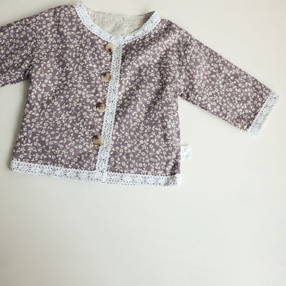 Floral Print Lace Trim Cardigan 花柄 レーストリム カーディガン【mh0012631】