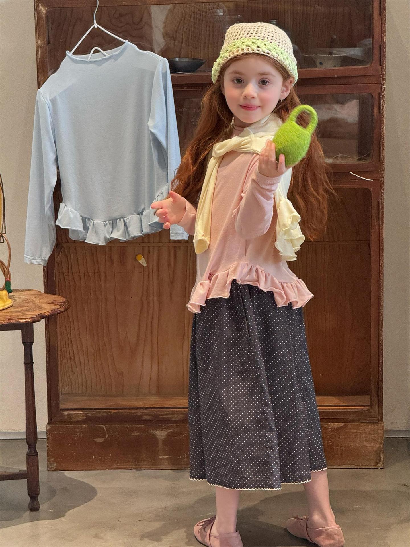 Solid Fungus Edge Soft Top メロウフリル リブトップス【mh0012225】