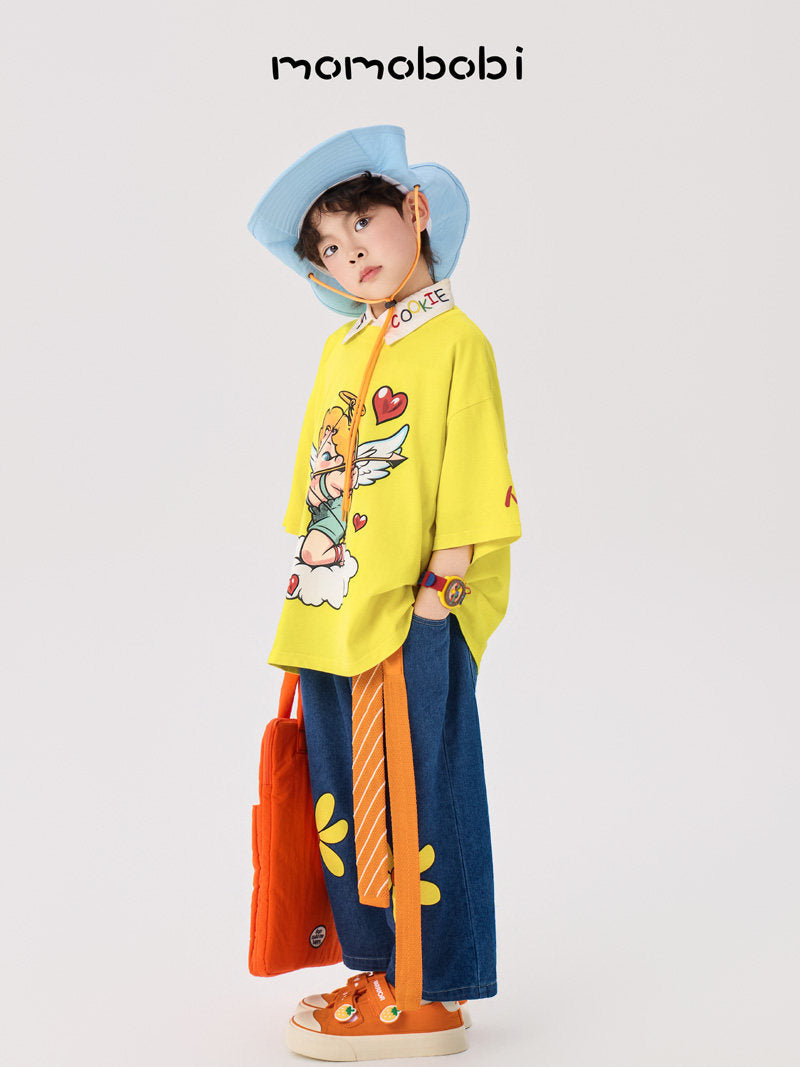Flower Print Denim Cropped Pants フラワー デニムパンツ【mh0013001】
