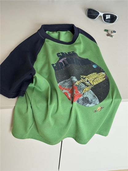 Space Explorer Raglan T-shirt ラグラン 宇宙 Tシャツ【mh0012944】