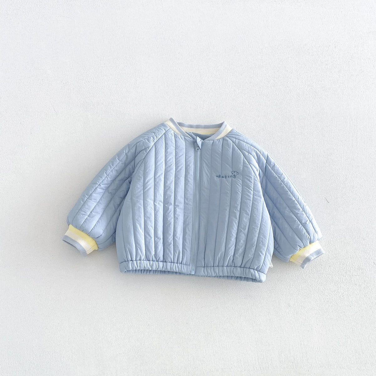 キッズ アップリケ 刺繍 キルティング 中綿ジャケット / デニムパンツ【mh0014763】