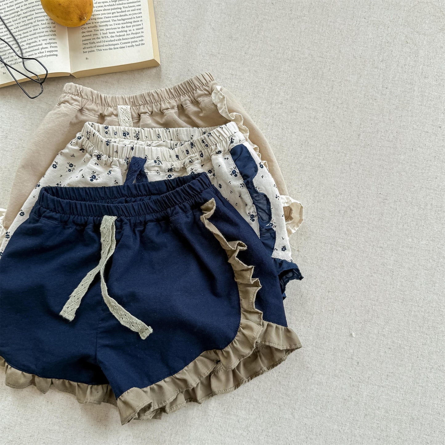 Flower Print Ruffle Cotton Shorts 花柄 コットン ショートパンツ【mh0012655】