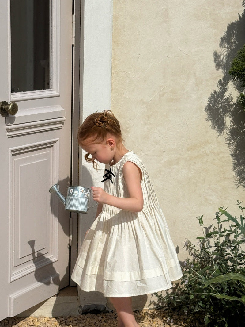 Sleeveless Pleated Princess Dress ピンタック ノースリーブワンピース【mh0013248】