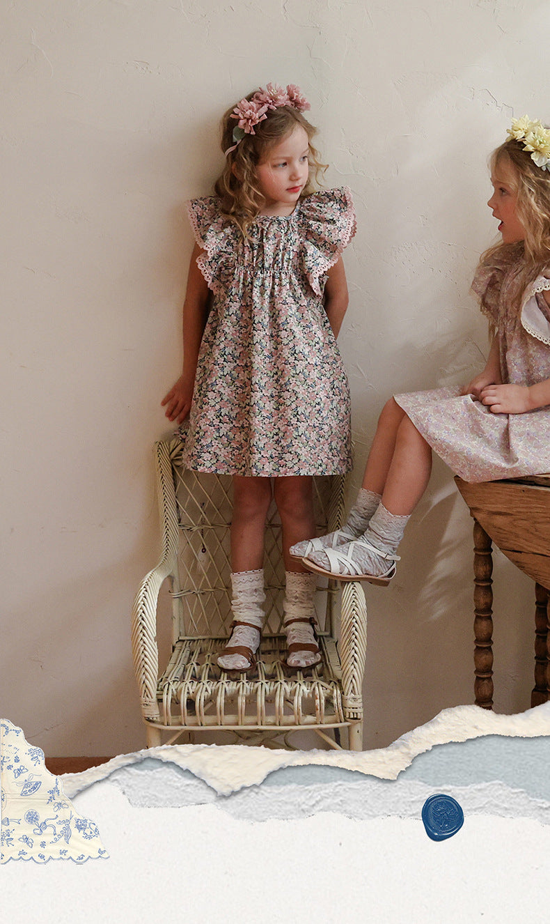 Floral Butterfly Dress 花柄 バタフライスリーブワンピース【mh0012983】