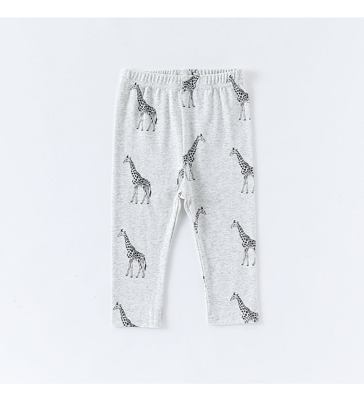 長袖肌着ロンパース/パンツ アニマル/星月プリント ボディスーツ【mh0011724】