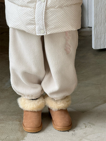 ボアパンツ ジョガー 裏起毛 ロゴ刺繍 ゆったり カジュアル ボトムス【mh0011623】