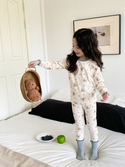 Long Sleeve Printed Pajamas 長袖 プリント パジャマ セット【mh0012243】