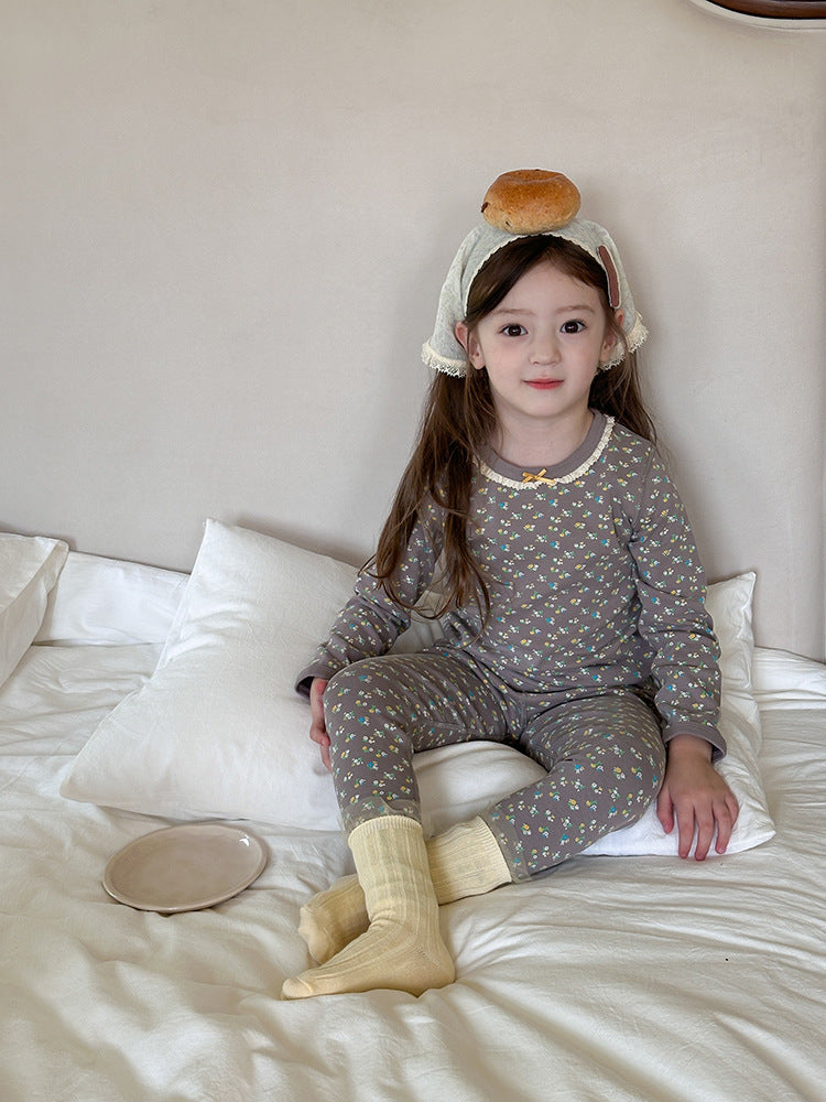 Long Sleeve Printed Pajama Set 長袖 プリント パジャマ セット【mh0012244】