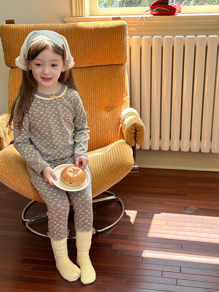 Long Sleeve Printed Pajama Set 長袖 プリント パジャマ セット【mh0012244】