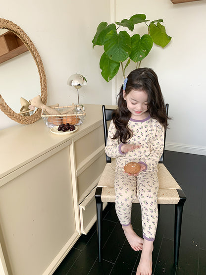 Long Sleeve Printed Pajamas 長袖 プリント パジャマ セット【mh0012243】