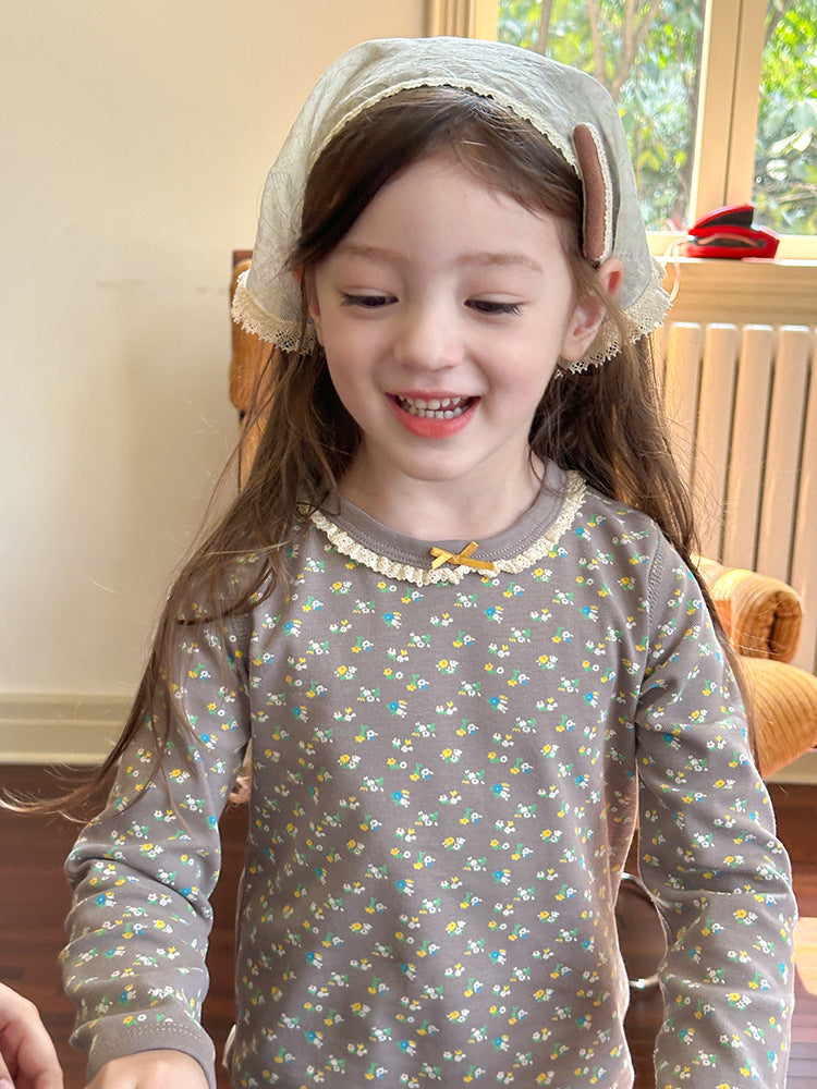 Long Sleeve Printed Pajama Set 長袖 プリント パジャマ セット【mh0012244】