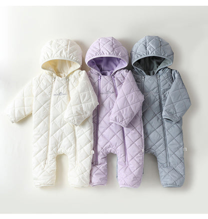 アウタージャンプスーツ 中綿 厚手 フード付 キルティング スキーウェア【mh0011696】