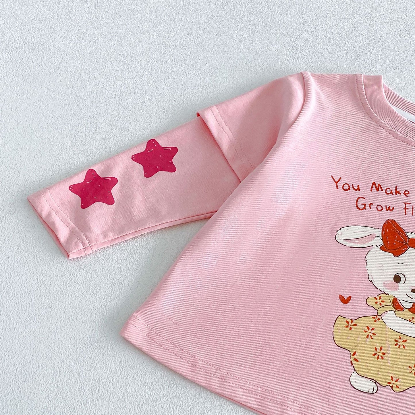 Camiseta de manga larga efecto doble capa con personajes infantiles para niños【mh0014041】