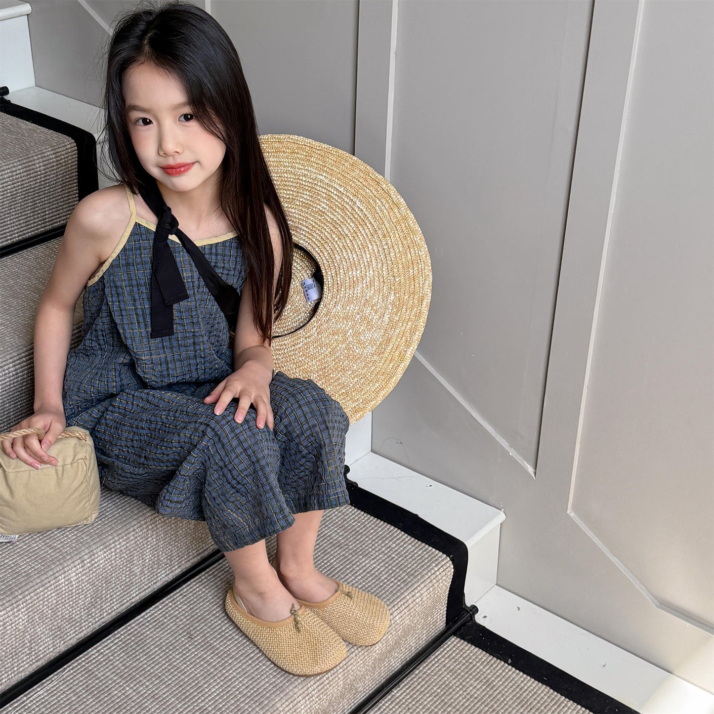 Gingham Check Cami Jumpsuit ギンガムチェック キャミソール オールインワン【mh0012654】