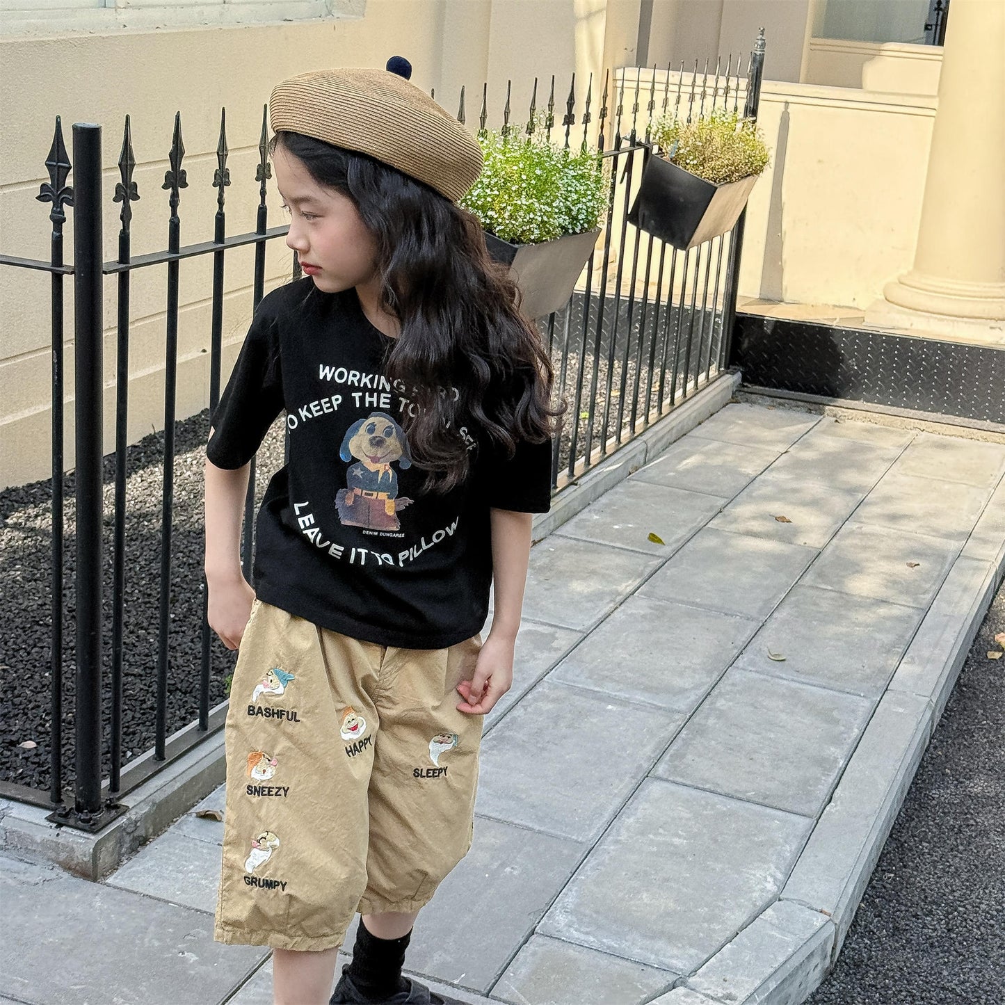 Dog Print Graphic T-shirt ドッグプリント 半袖Tシャツ【mh0013221】