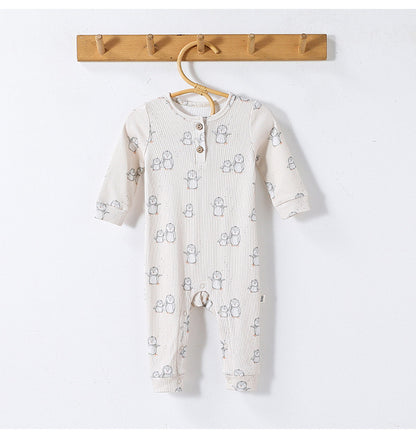 長袖ジャンプスーツ アニマルプリント ロンパース【mh0011725】