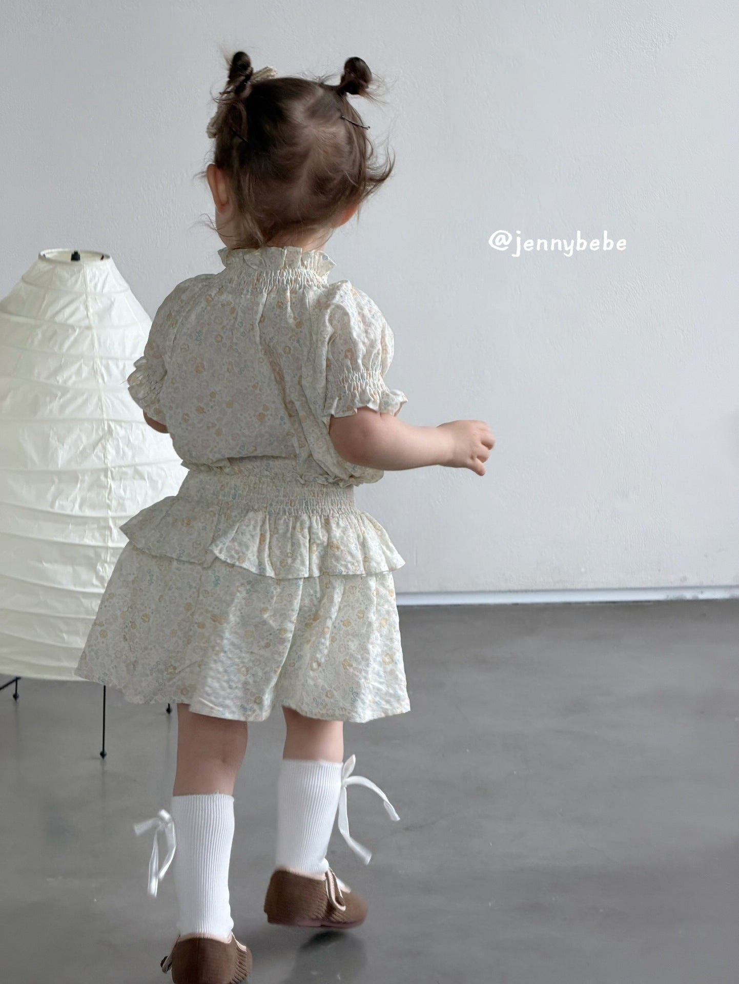 Floral Cotton Blouse Culottes Set