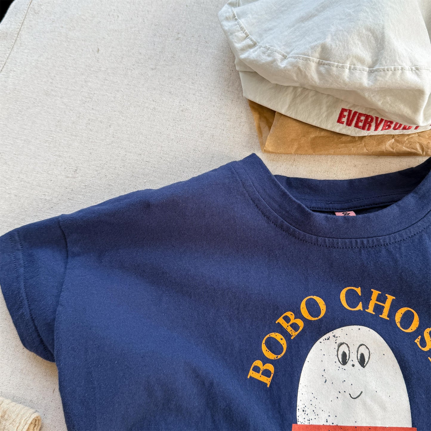 Boiled Egg Bear Graphic T-Shirt コットン クルーネック Tシャツ【mh0012652】