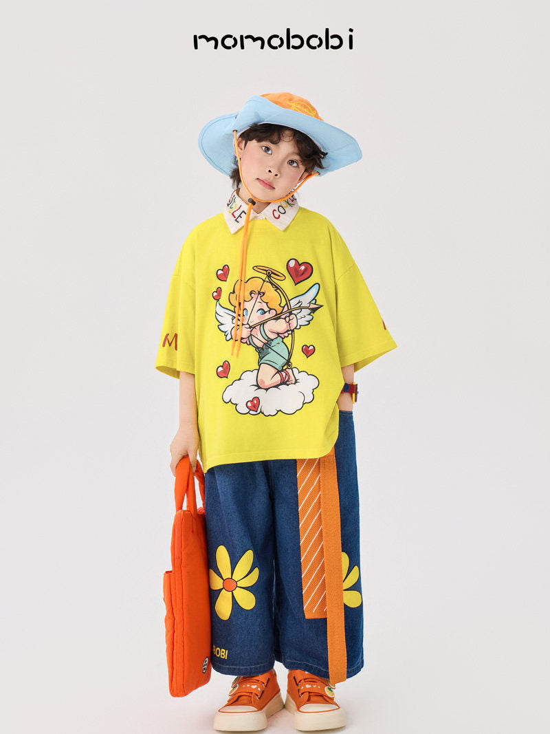Flower Print Denim Cropped Pants フラワー デニムパンツ【mh0013001】