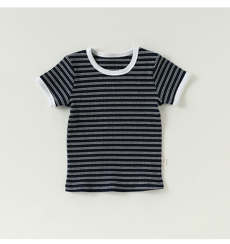 Striped Tee & Shorts Set ボーダー 半袖Tシャツ ショートパンツ セット【mh0013033】