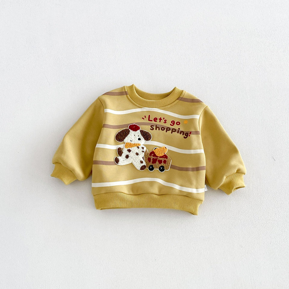 キッズ アップリケ 刺繍 裏起毛 スウェットトレーナー【mh0014775】