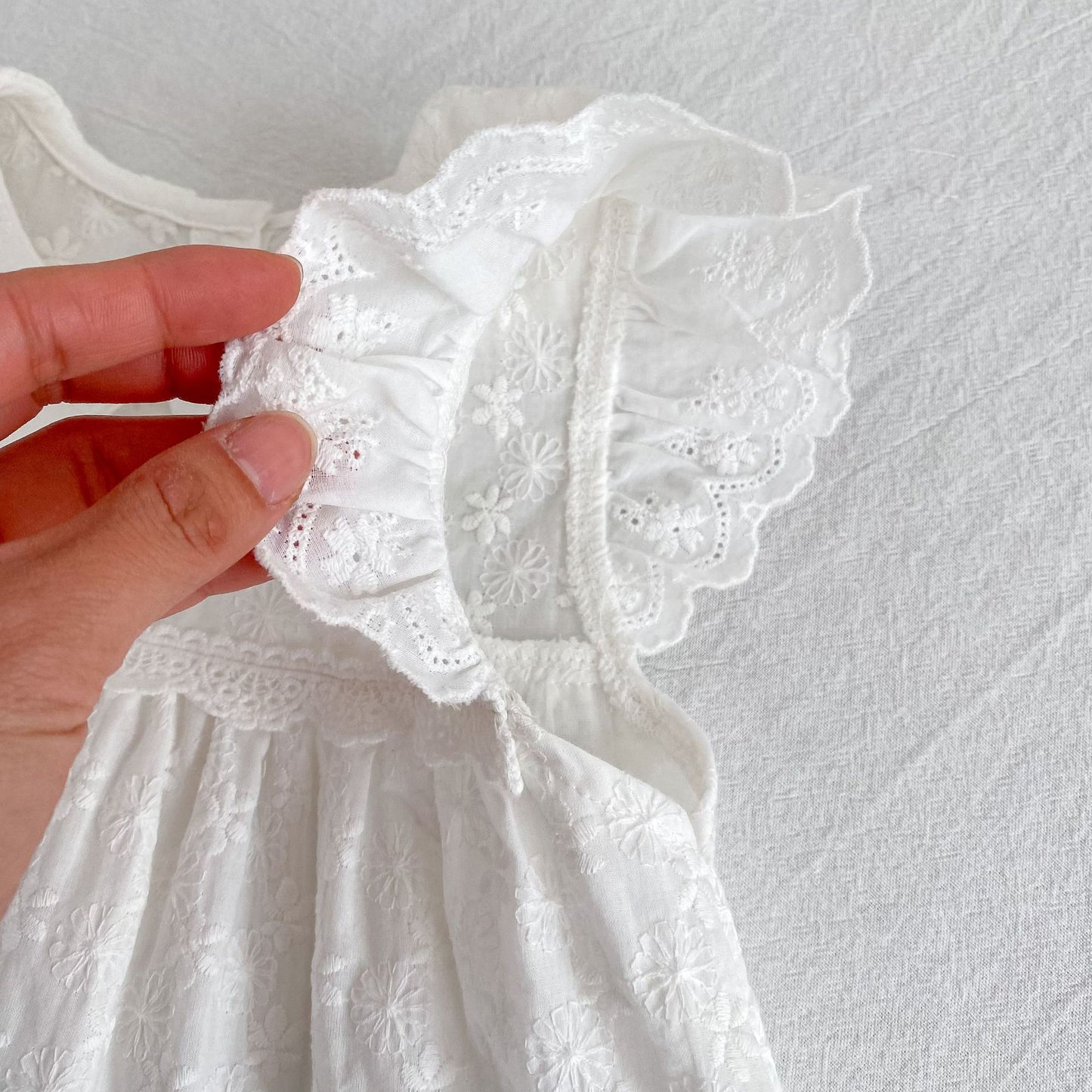 Lace Trim Doll Collar Romper Dress ラッフル ロンパース ミモレ丈ワンピース【mh0013160】