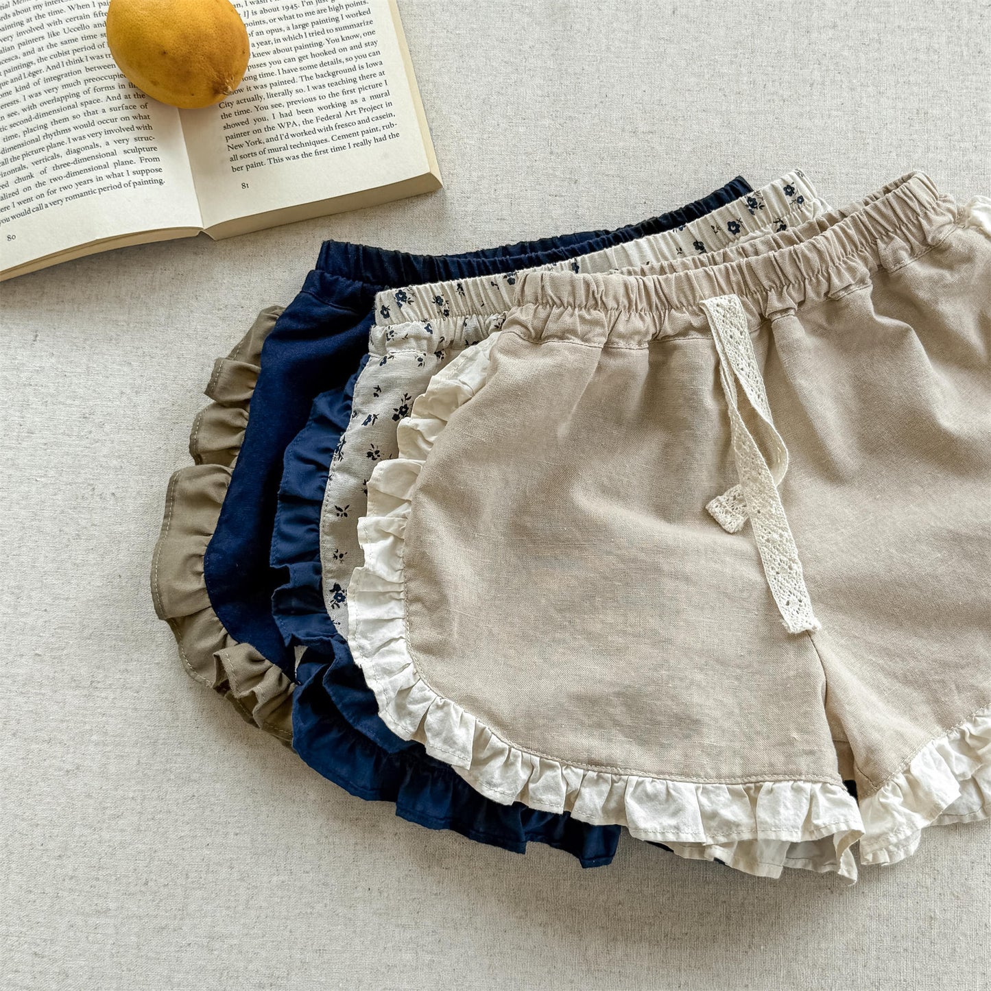 Flower Print Ruffle Cotton Shorts 花柄 コットン ショートパンツ【mh0012655】