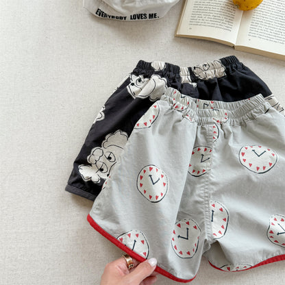Dog Clock Graphic Cotton Shorts グラフィック ショートパンツ【mh0012649】