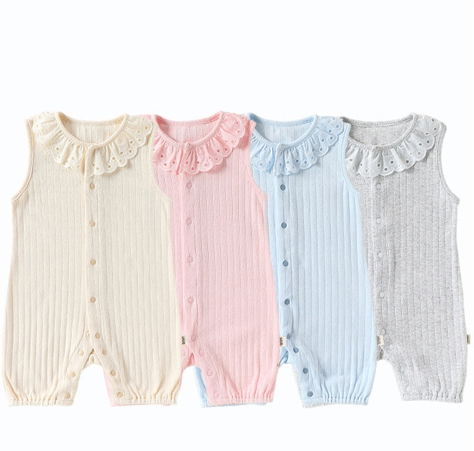 Lace Cotton Romper レース ノースリーブロンパース【mh0013027】