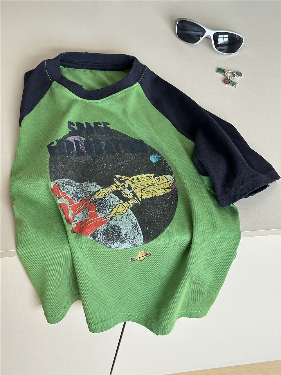 Space Explorer Raglan T-shirt ラグラン 宇宙 Tシャツ【mh0012944】